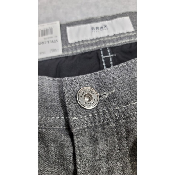 NWT Brax Cooper Fancy Chino Pants Mens 36x32 Gray Cotton Straight Leg Flat Front - Picture 6 of 7